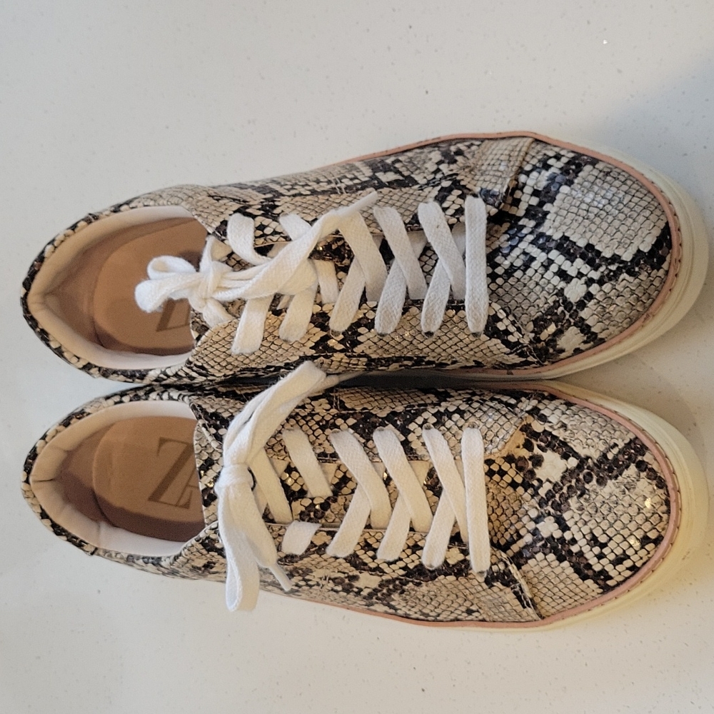 ZARA faux snakeskin sneakers size 40